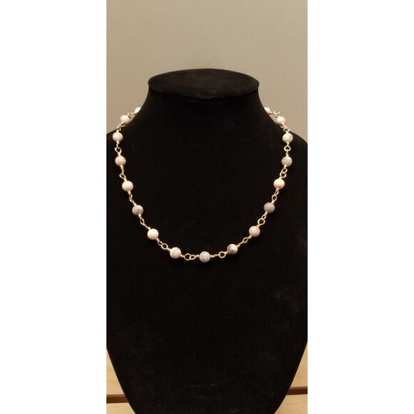 Handmade Agate Bead Chain Necklace - Picture 1 of 5